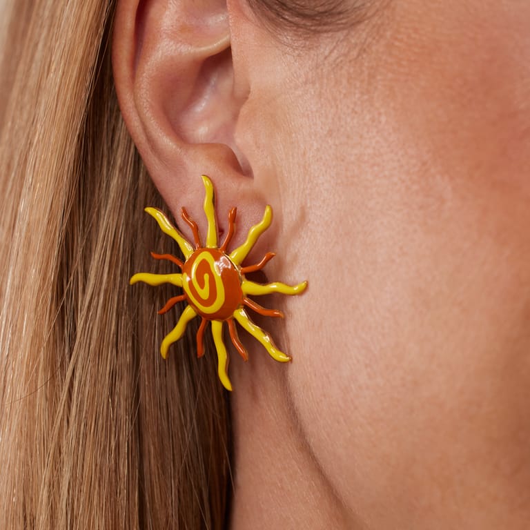 Edelstahl-Ohrstecker Sonne für Damen