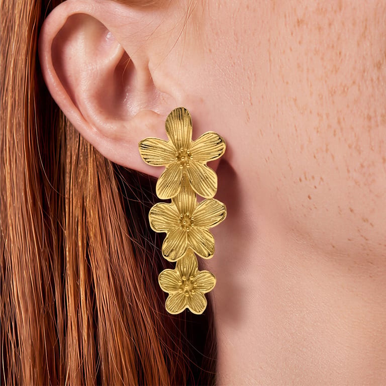 Stainless steel oorknoppen bloem voor dames