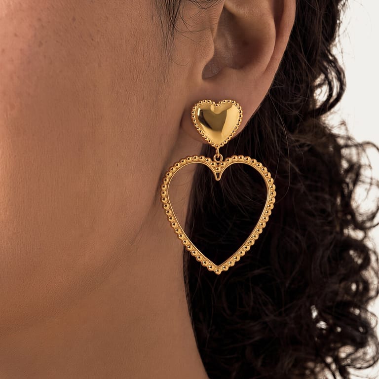 Stainless steel oorknoppen hart voor dames