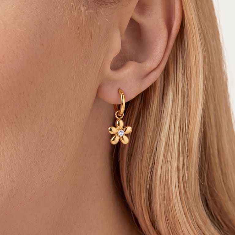 Edelstahl-Blumenohrringe für Damen