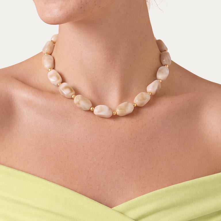 Edelstahl-Perlenkette für Damen
