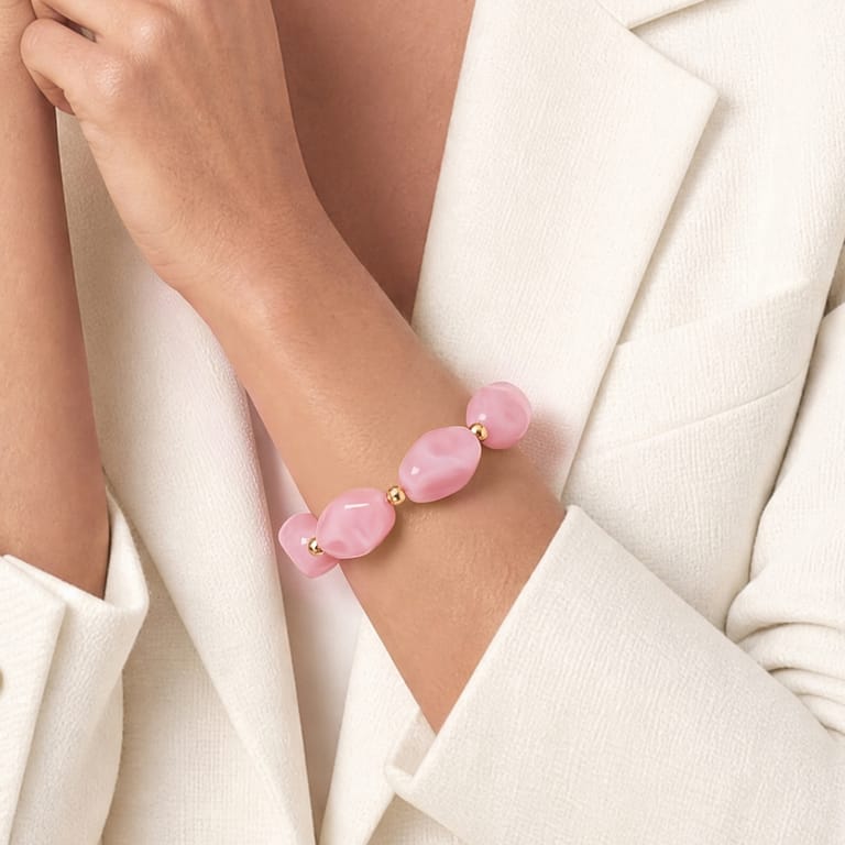 Edelstahl goldplattiertes Perlenarmband für Damen
