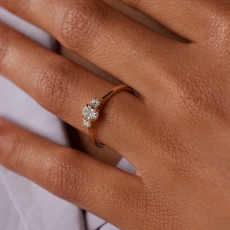 14 Karat Gelbgoldring mit 0,50 ct Labor-Diamant