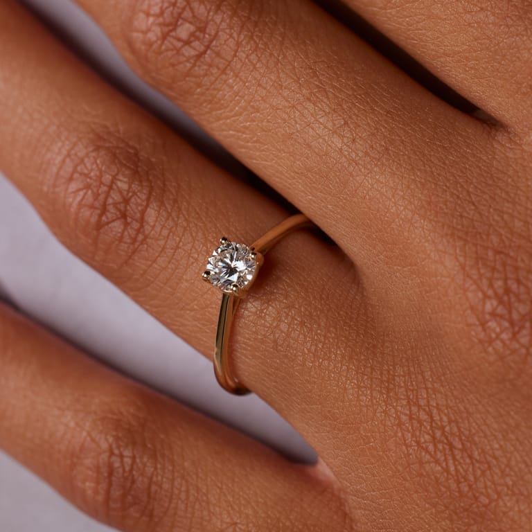 14 karaat gouden ring met lab grown diamant 0.50ct