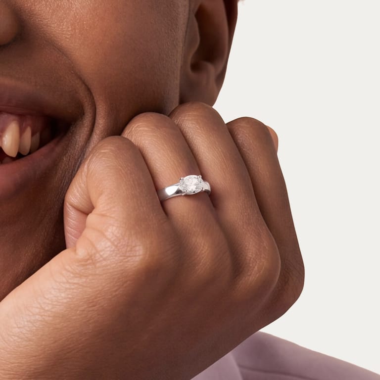 Stainless steel ring met zirkonia voor dames