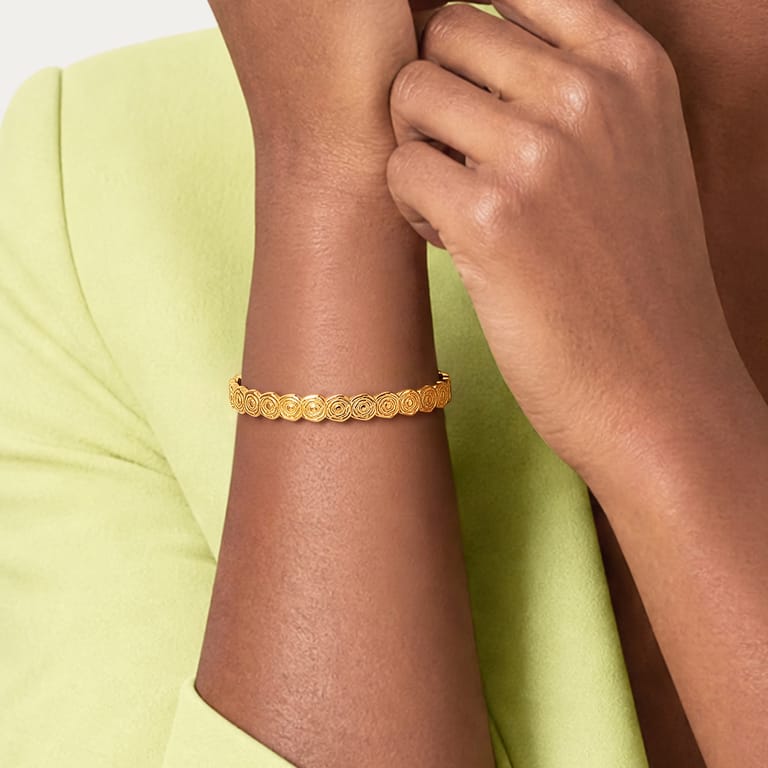 Stainless steel goldplated bangle voor dames