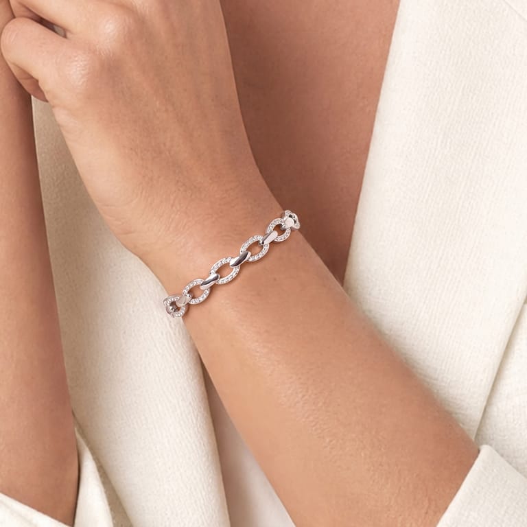Stainless steel bangle met kristal voor dames