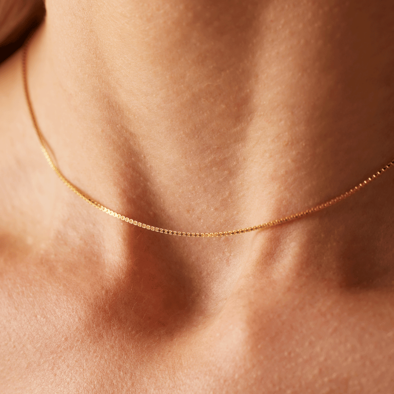 Gerecycled goldplated ketting met venetiaanse schakel