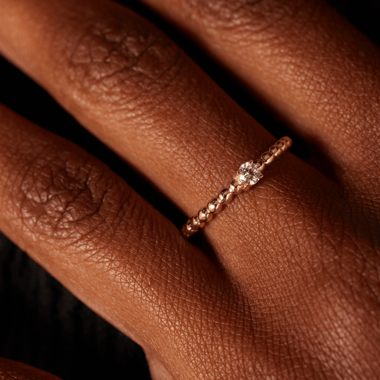 9 karaat geelgouden ring met witte zirkonia
