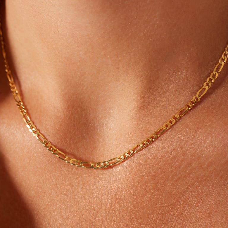 Zilveren goldplated kinderschakelketting