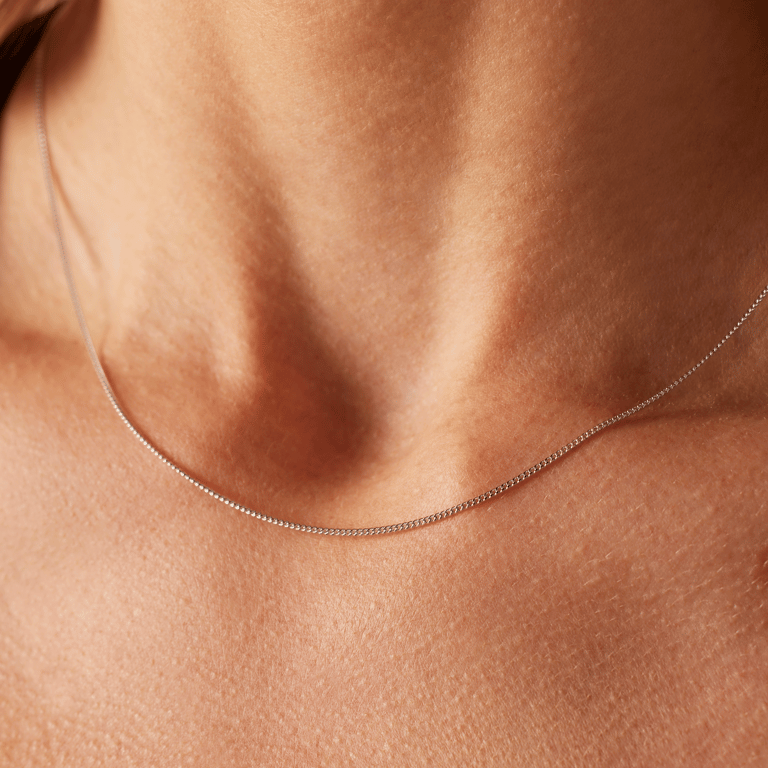Gerecycled zilveren ketting met gourmet schakel voor dames