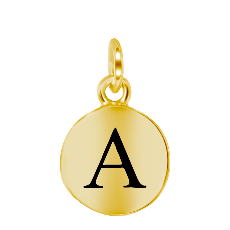 Zilveren goldplated letterhanger voor dames