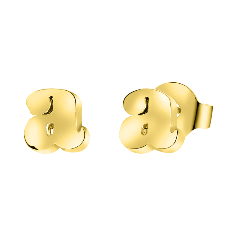 Stalen goldplated oorknoppen letter voor dames