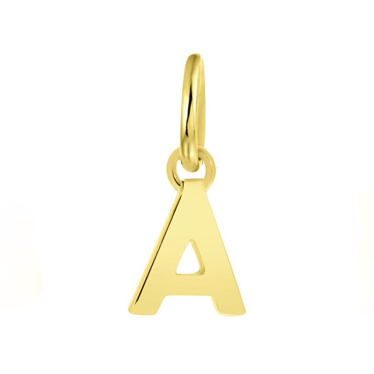 Zilveren goldplated letterhanger voor dames