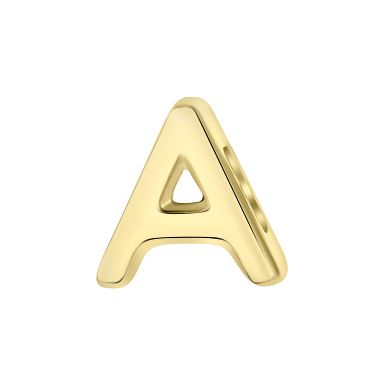 Gerecycled stalen goldplated charm letter