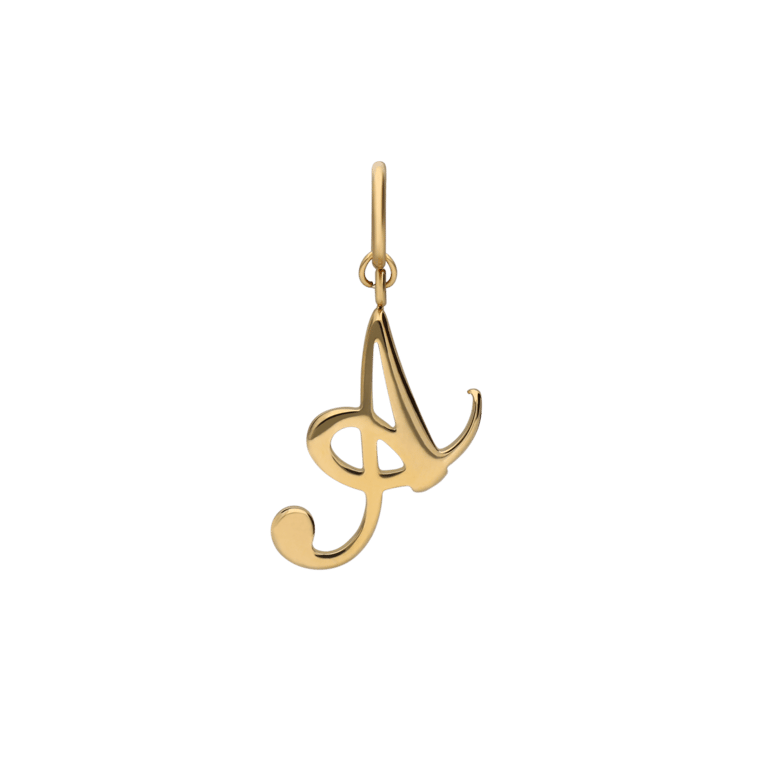 Stalen goldplated bedel letter