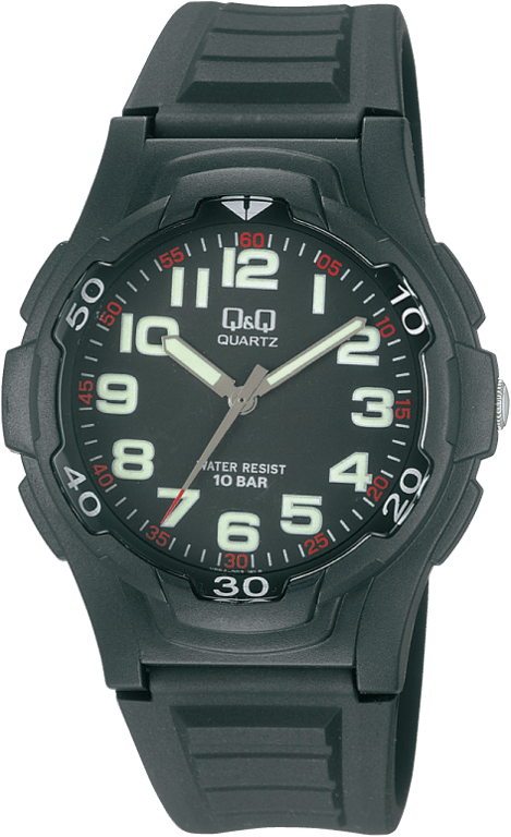 Q & Q Heren Horloge Zwart VP84J002Y