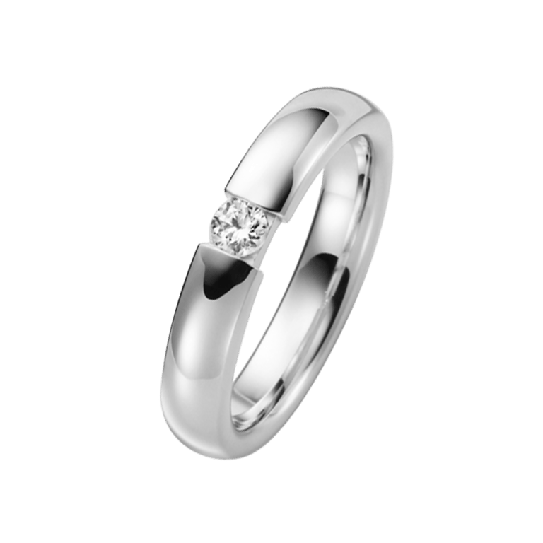 14K witgouden trouwring  diamant Morgenster H79W