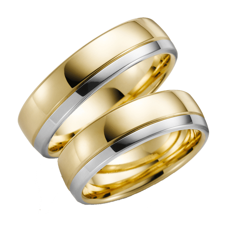 14 K bicolour trouwring geel/wit Alyssa Dames H84