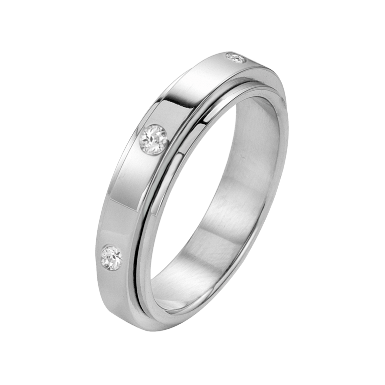 liebesring Pisa, Edelstahl, mit Zirkonia, Damen