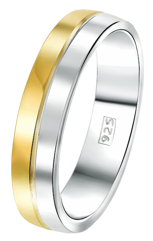 Zilveren goldplated herenvriendschapsring Istanbul