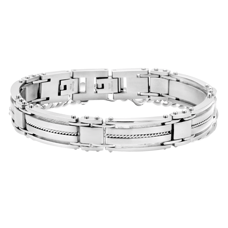 Gerecycleerd stainless steel herenarmband