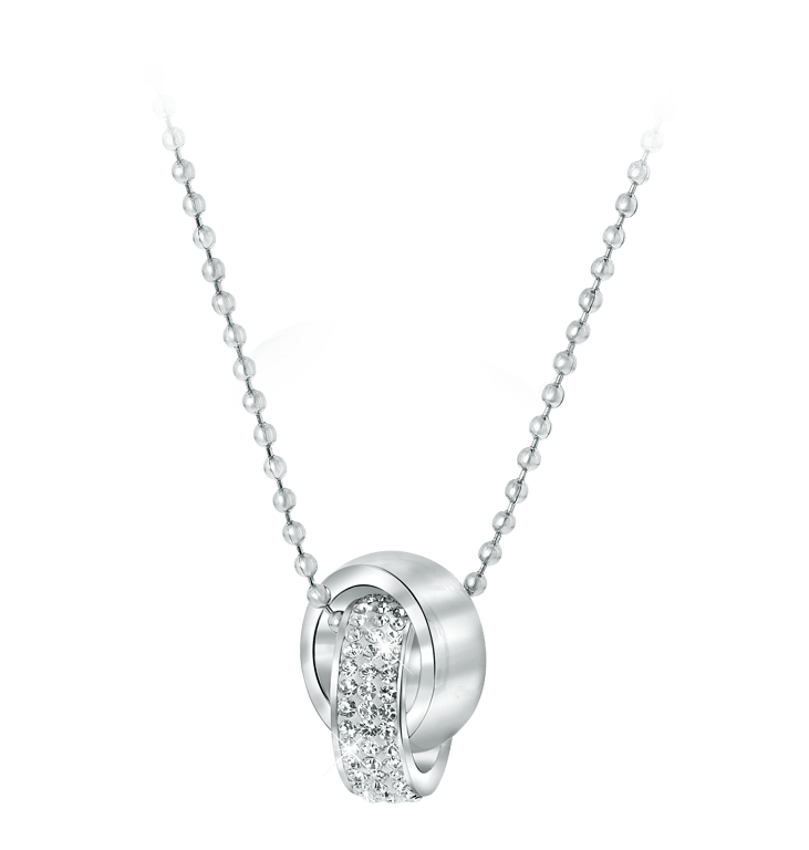 Colours by Kate gerecycled stainless steel ketting & hanger met kristal voor dames