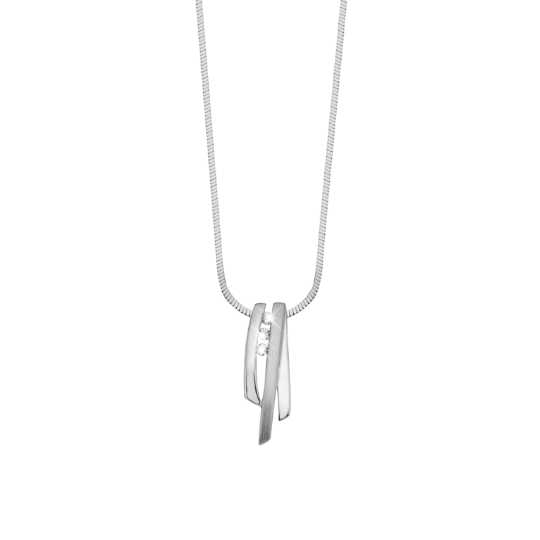 Silberkette und Charms matt / glänzend mit Zirkonia