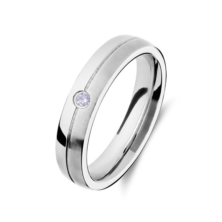 Gerecycleerd stainless steel liefdesring rome dames