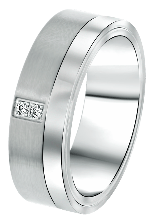 Gerecycleerd stainless steel liefdesring milan dames