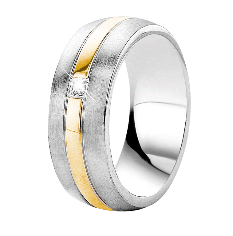 Stainless steel roséplated ring met zirkonia voor dames