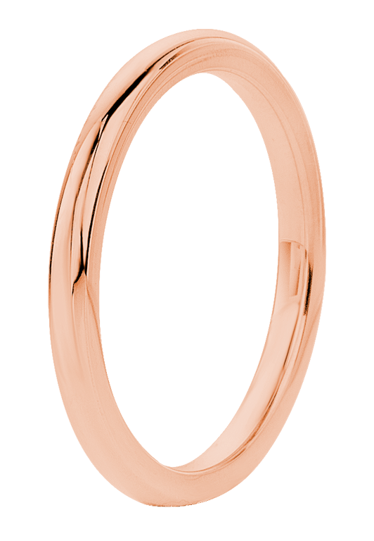 Stalen roséplated ring voor dames