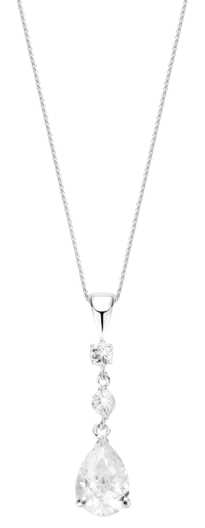 Silberkette und Charms mit Zirkonia 45 cm
