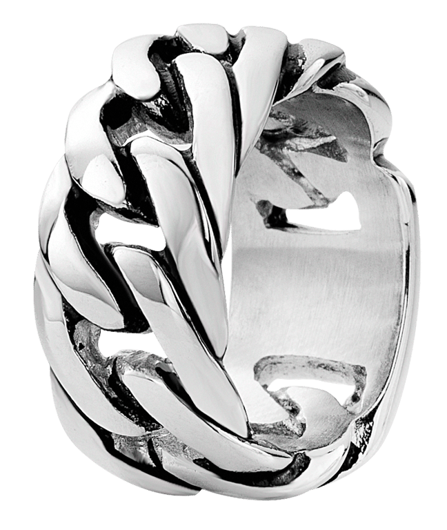 Gerecycleerd stainless steel herenring schakel