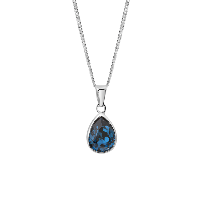 Silberne Halskette mit Anhänger mit Swarovski-Kristall für Damen