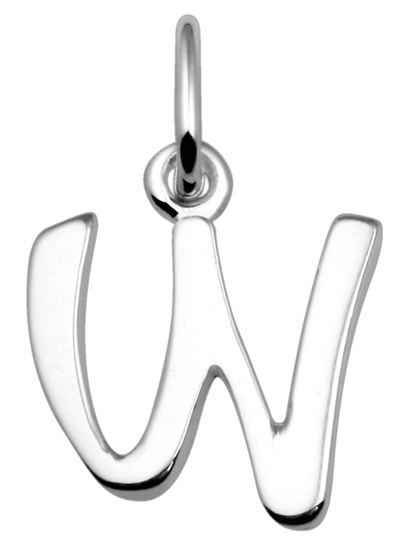 Silberner Buchstabenanhänger W