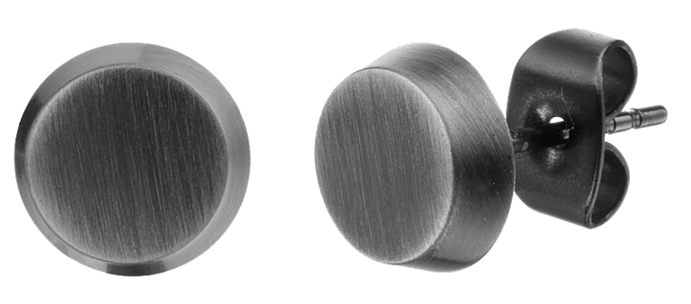 Gerecycleerd stainless steel herenoorbellen rond