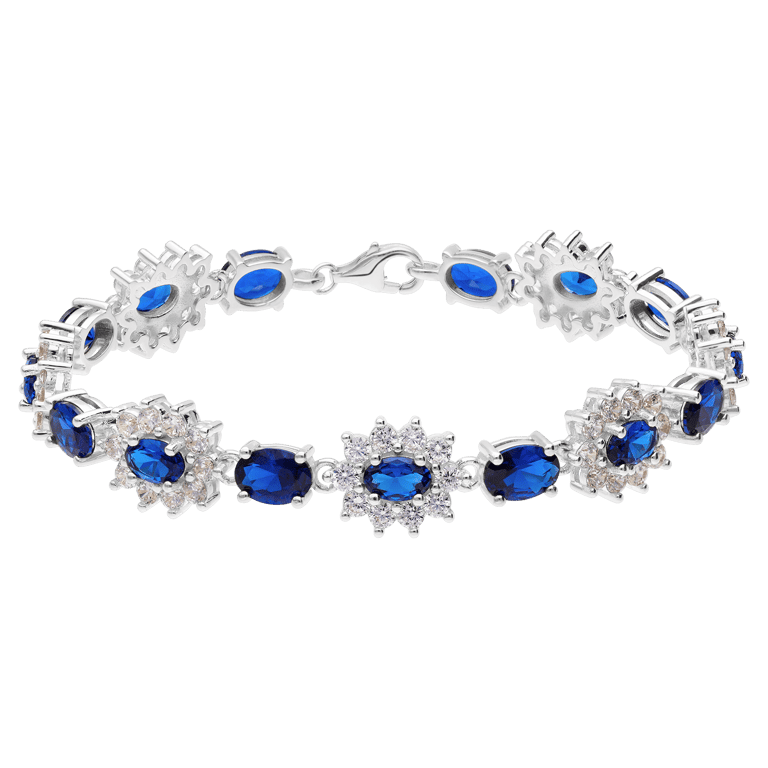 Silberarmband Zirkonia blau