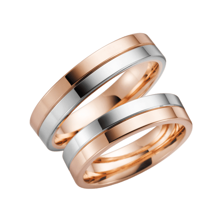 Orchid, zweifarbiger Trauring für Damen, Rotgold / Weißgold, 14 Karat, H41R