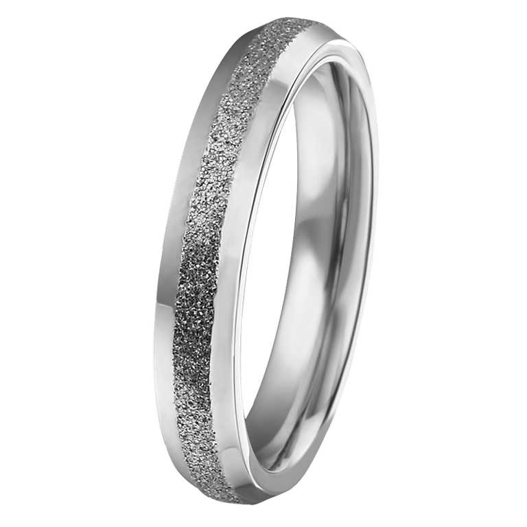 Gerecycleerd stalen ring gediamanteerd