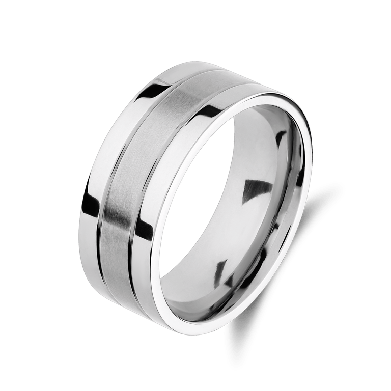 Stainless steel herenring liefdesring 8mm