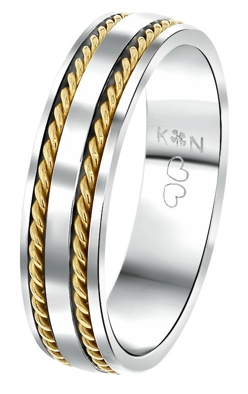 Stalen goldplated vriendschapsring Rhodos
