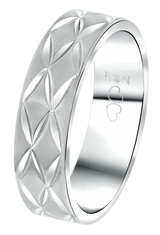 Gerecycleerd stainless steel liefdesring bora bora heren