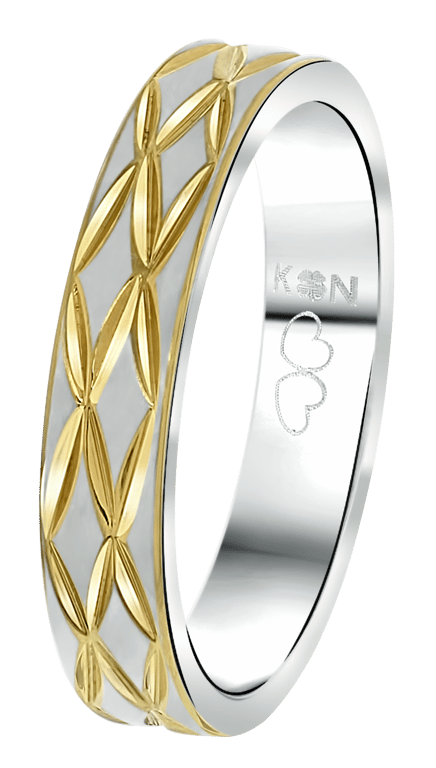 Stalen goldplated vriendschapsring Capri met zirkonia voor dames