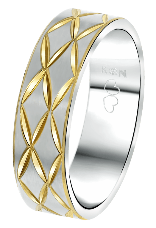 Stainless steel goldplated herenliefdesring Capri