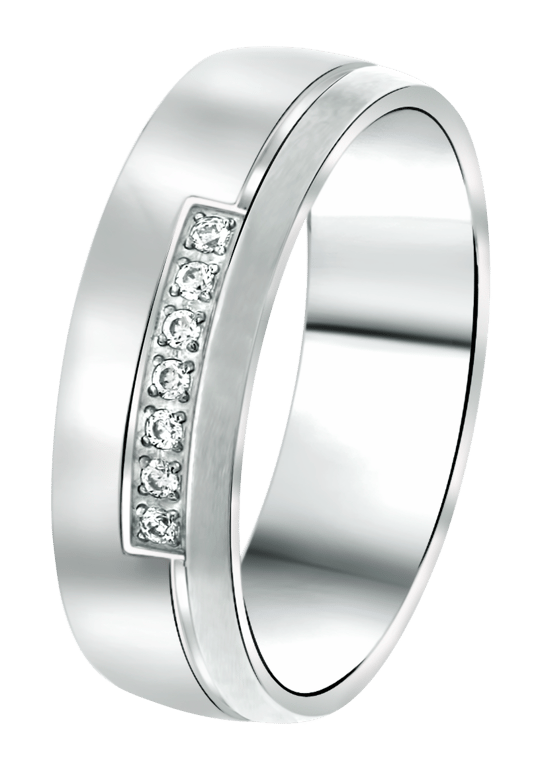 Gerecycleerd stainless steel liefdesring maldives dames