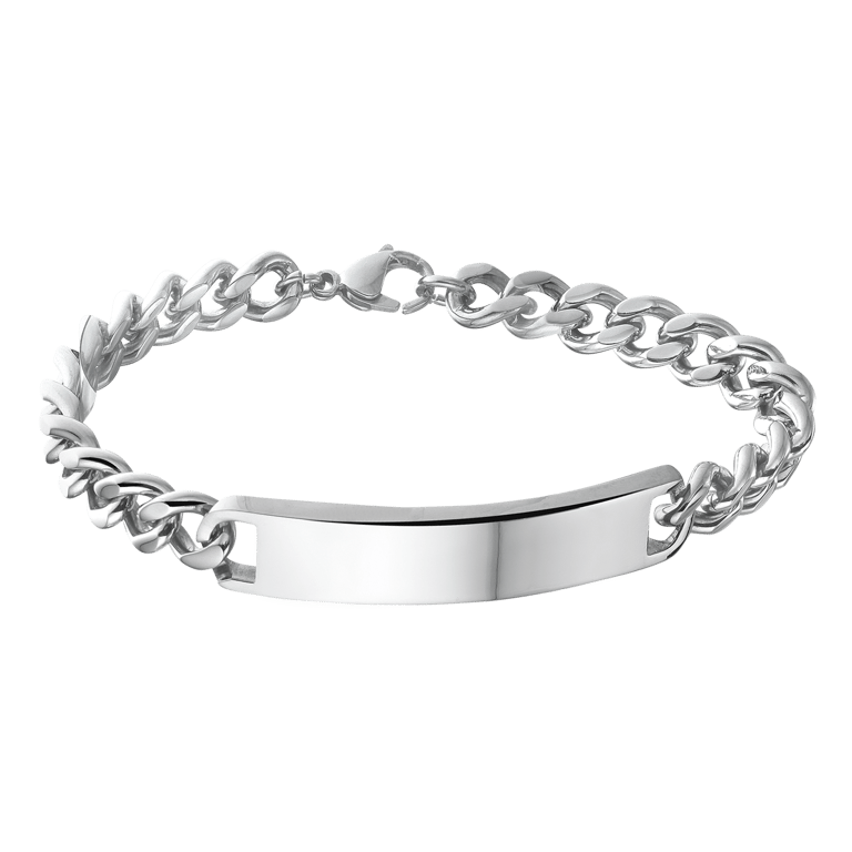 Gerecycleerd stainless steel herenplaatarmband