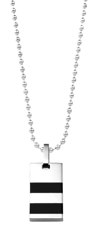 Gerecycled stainless steel ketting met hanger