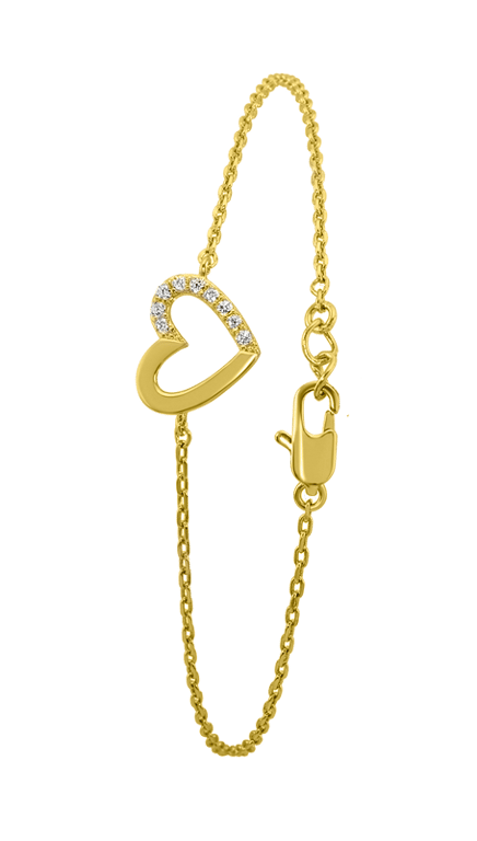 Eve goldplated armband hart met zirkonia