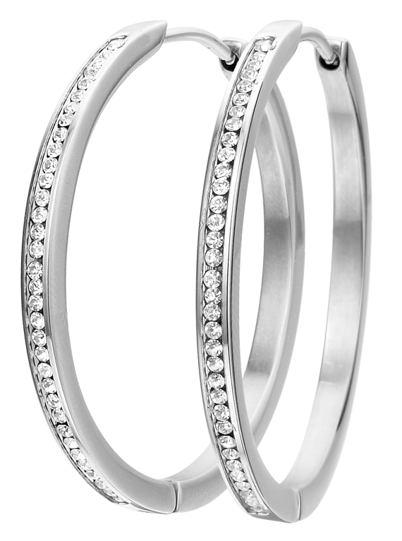 More combinations gerecycled stainless steel oorringen kristal voor dames
